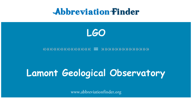 LGO: Lamont geologická observatoř