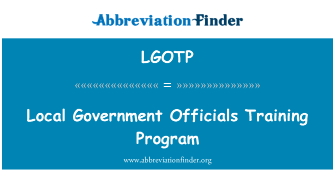 LGOTP: Uffiċjali tal-Gvern lokali il-programm ta ' taħriġ