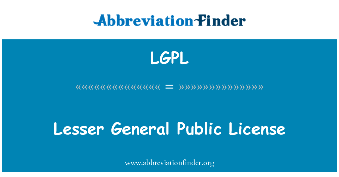 LGPL: Lesser General Public License