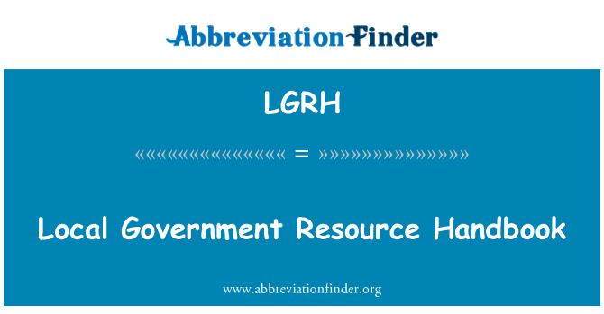 LGRH: Gvern lokali Resource Handbook