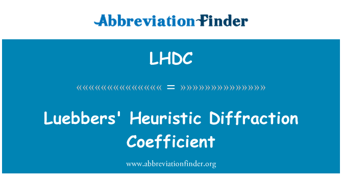 LHDC: Luebbers' Euristika Difrakcija koeficientas