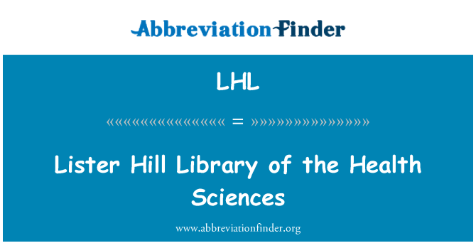 LHL: 利斯特山圖書館的健康科學