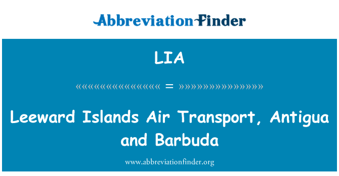 LIA: Ilhas Leeward ar transporte, Antígua e Barbuda