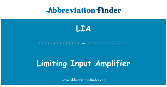 LIA: Обмежуючи вхід підсилювача