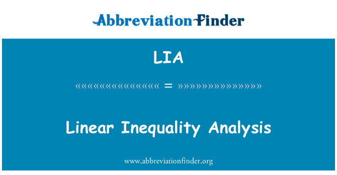 LIA: Lineær ulikhet analyse