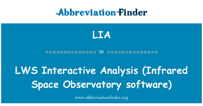 LIA: LWS interactieve analyse (infrarood ruimtetelescoop software)