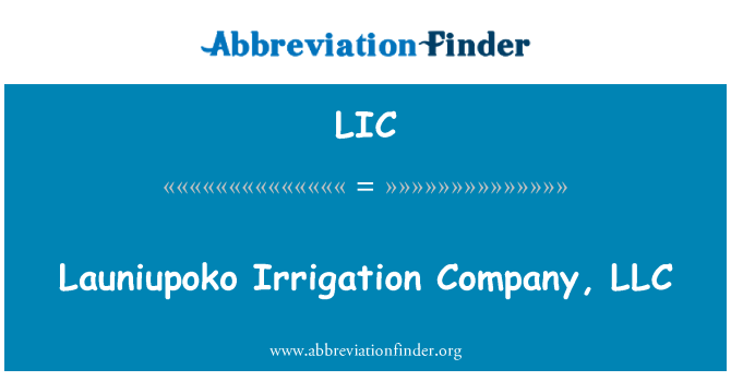 LIC: Launiupoko irigasyon konpayi, LLC