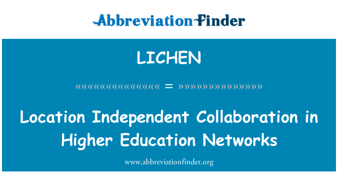 LICHEN: Post indipendenti kollaborazzjoni fin-Networks ta ' edukazzjoni ogħla