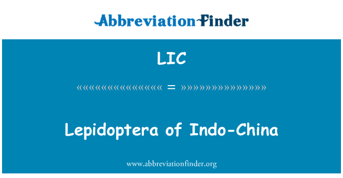 LIC: Lepidoptera Indo Čína