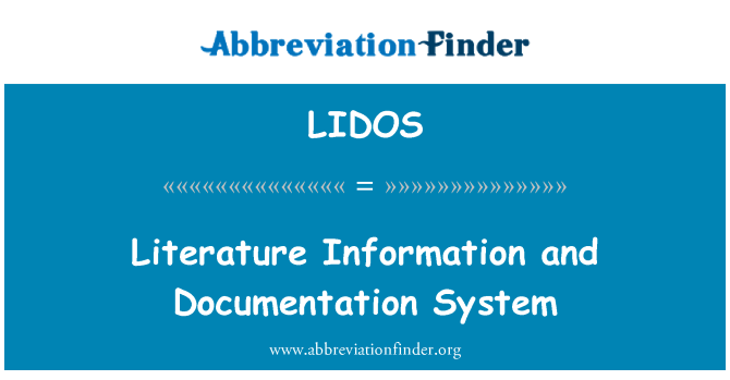LIDOS: Литературе информации и документации системы