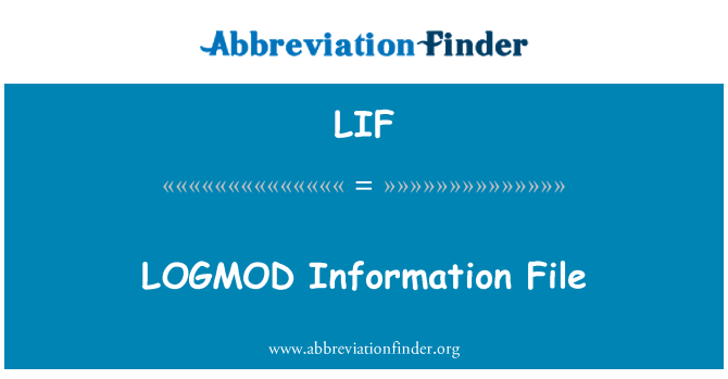 LIF: LOGMOD 정보 파일