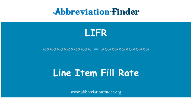 LIFR: 行物料填充率