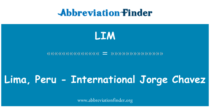 LIM: Lima, Peru - mednarodni Jorge Chavez