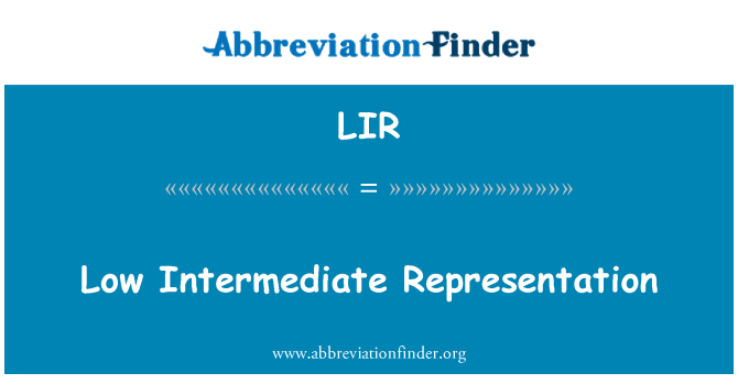 LIR: Rappreżentazzjoni intermedju baxxa