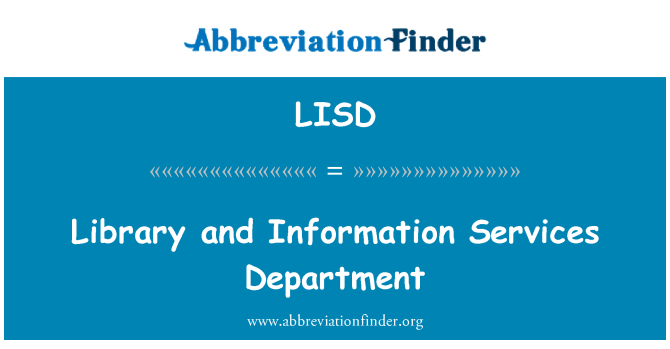 LISD: Library and Information Services Department