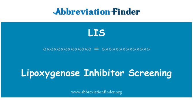 LIS: Lipoxygenázy Inhibitor Screening
