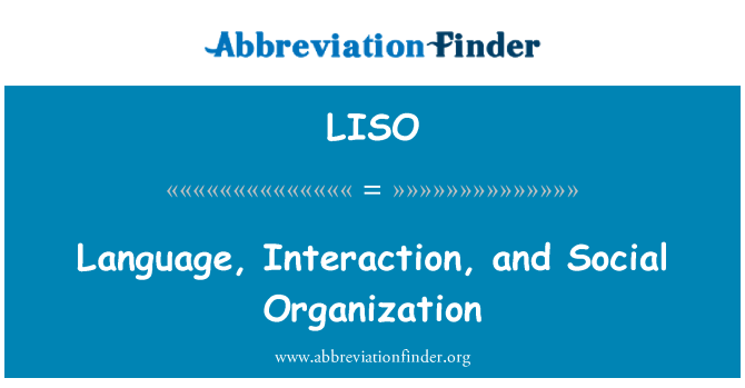 LISO: Language, Interaction, and Social Organization