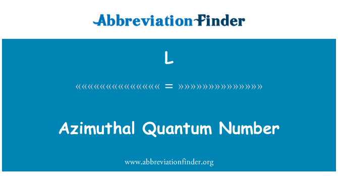 L: Vedlejší kvantové číslo