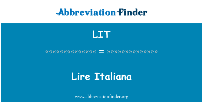 LIT: Liras Italiana