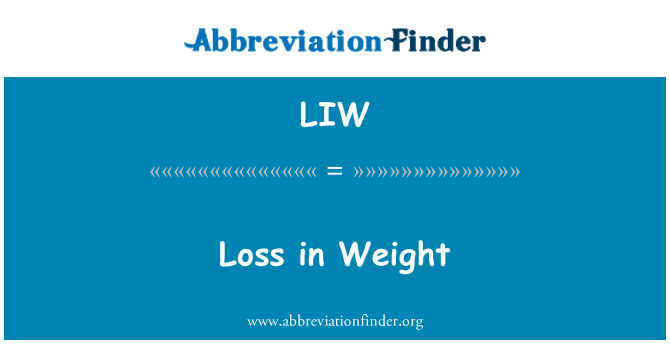 LIW: Загубата на тегло