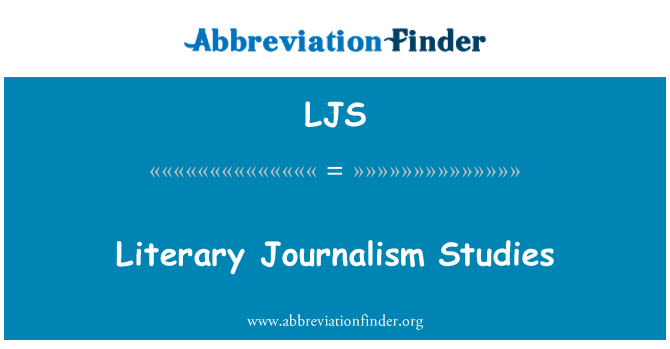 LJS: Literary Journalism Studies