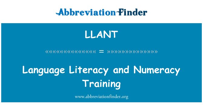 LLANT: Sprog læse- og regnefærdigheder uddannelse