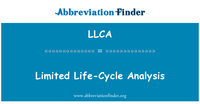 LLCA: Analyse du Cycle de vie limité