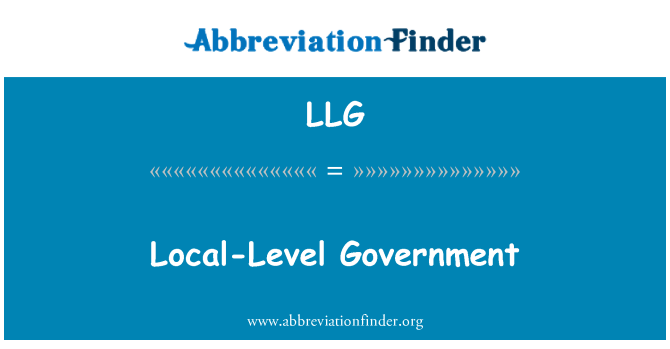 LLG: Lokalni ravni vlade