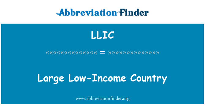 LLIC: כפרית גדולה בעלי הכנסה נמוכה