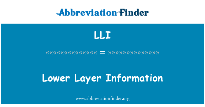 LLI: Informações da camada inferiores