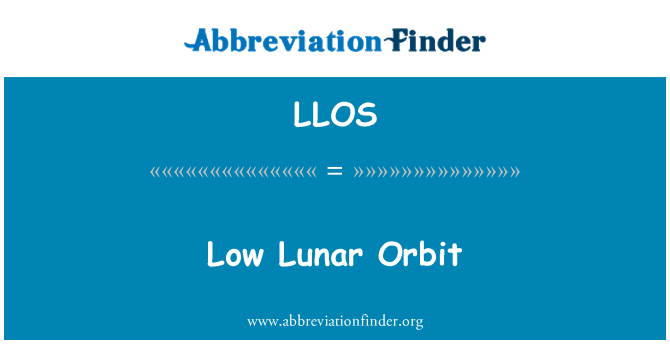 LLOS: Low Lunar Orbit