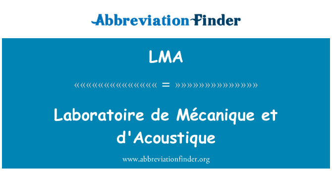 LMA: Laboratoire de Mécanique ja d'Acoustique