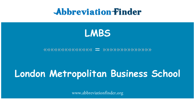 LMBS: London Metropolitan Business School
