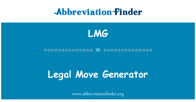 LMG: Generadur symud cyfreithiol