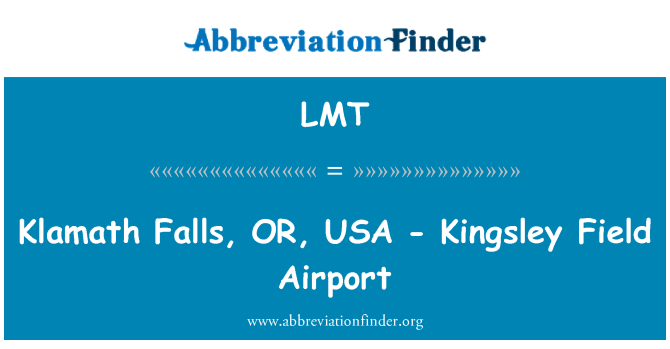 LMT: Klamath Falls, OR, ΗΠΑ - Kingsley Airport πεδίο