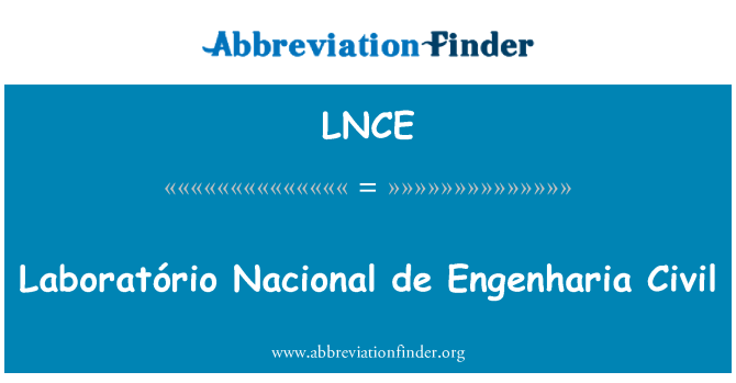 LNCE: Sipil Laboratório Nacional de Engenharia