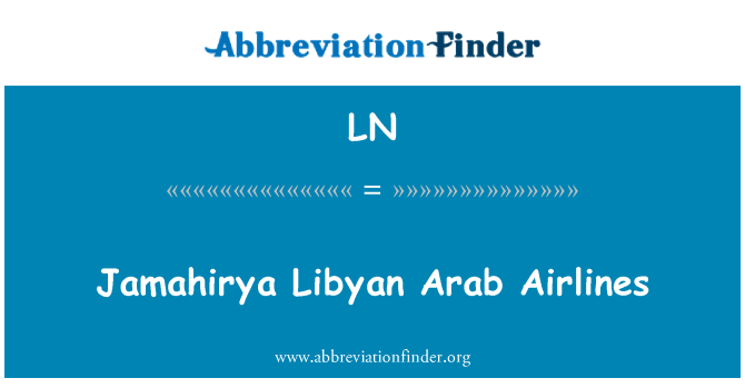 LN: Jamahirya Libyan Arab Airlines