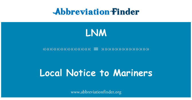 LNM: 地方性航海通告