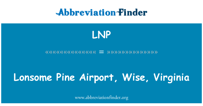 LNP: Lonsome sân bay Pine, khôn ngoan, Virginia