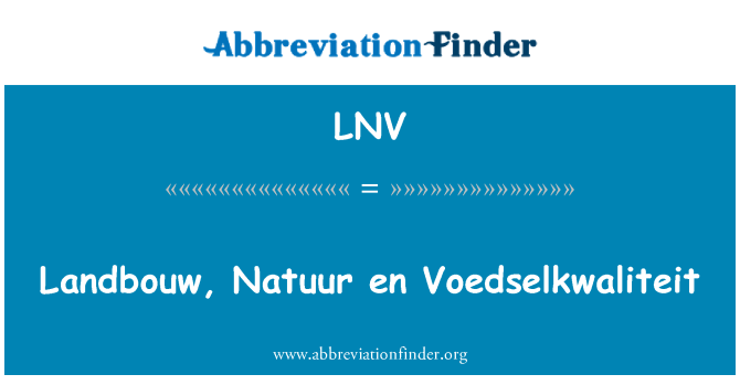 LNV: Landbouw, Natuur en Voedselkwaliteit