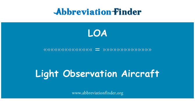 LOA: Samoloty lekkie obserwacji