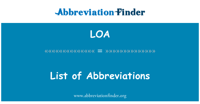 LOA: संक्षिप्त रूपों की सूची