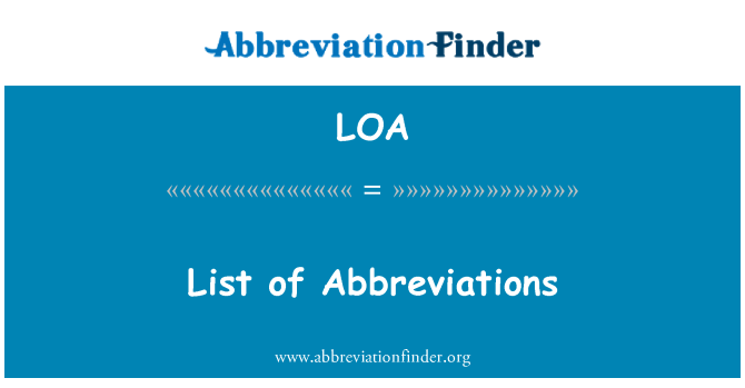LOA: Lühendite loetelu