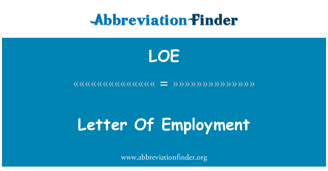 LOE: Letter Of Employment