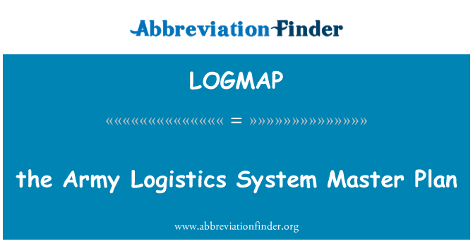 LOGMAP: Vojska logistički sustav Master plana