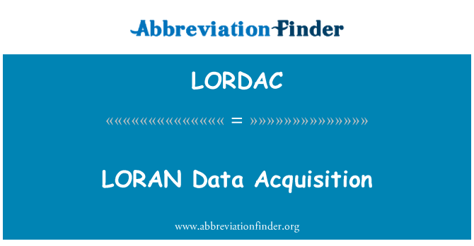 LORDAC: LORANE získávání dat