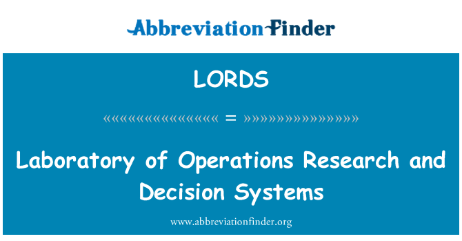 LORDS: Laboratwa operasyon rechèch ak sistèm desizyon yo