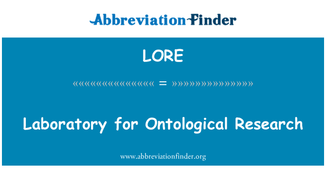 LORE: Ontoloogiline Research laboratoorium