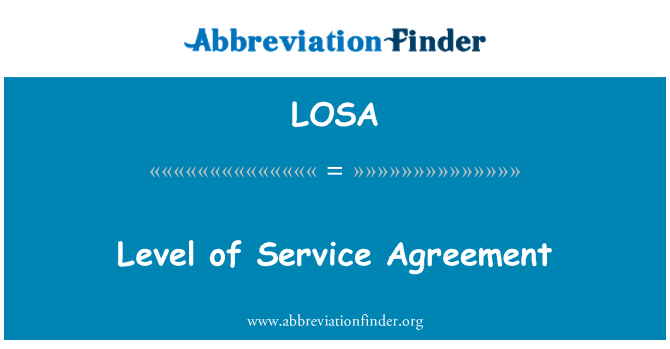 LOSA: سروس کے اقرارنامے کی سطح