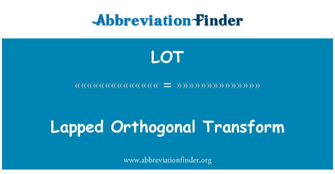 LOT: Lapped ortogonale transformering